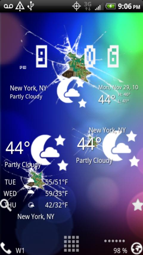 Broken Glass PCB Weather Android Themes