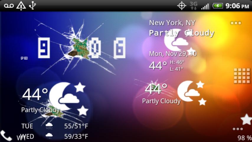 Broken Glass PCB Weather Android Themes