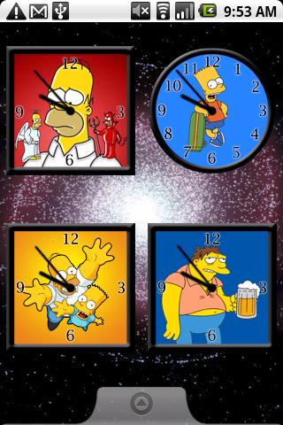 Simpsons Clock Widget Android Personalization