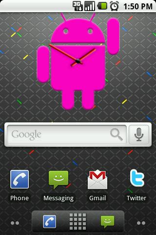 Android Pink Clock Widget Big Android Themes
