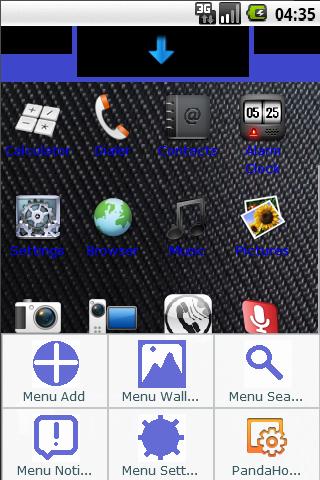PandaHome Carbon Blue Android Themes