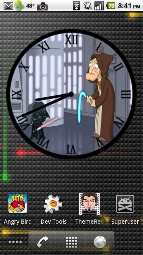 Family Guy Star Wars Clock Android Themes