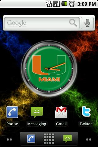 Miami Hurricanes Clock Widget