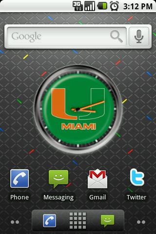 Miami Hurricanes Clock Widget Android Themes