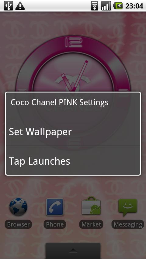 Coco Chanel PINK Clock Android Personalization