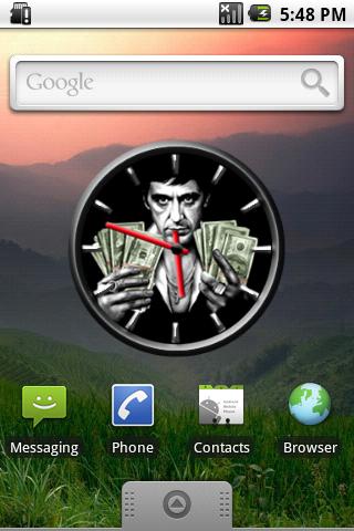 Scarface Money Clock Widget Android Themes