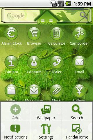 HD Theme:Green Home Android Themes