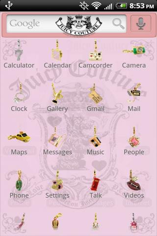 Juicy Couture Charms Theme Android Themes