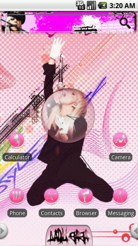 HD Theme:Lady Gaga Pink Android Themes