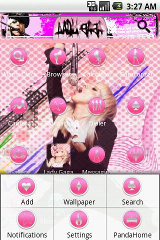 HD Theme:Lady Gaga Pink Android Themes