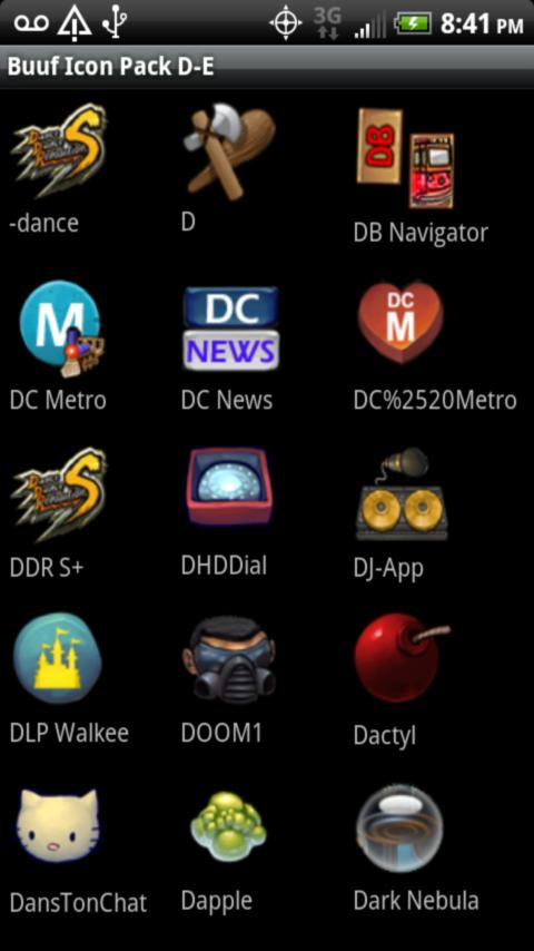 Buuf Icon Pack D-E Android Themes