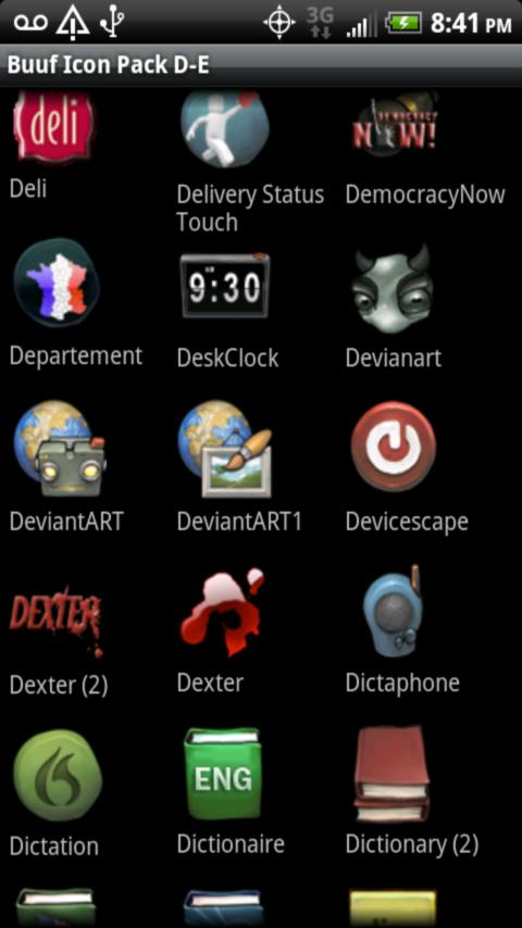 Buuf Icon Pack D-E Android Themes