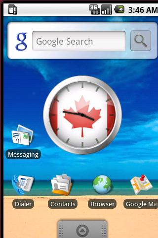 Clock Widget — Canadian Flag