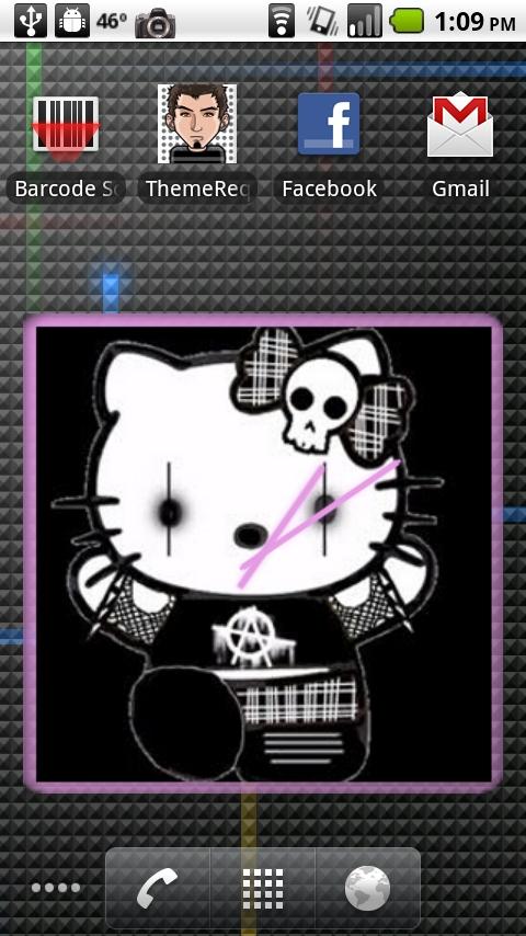 Hello Kitty Emo Clock Widget Android Themes