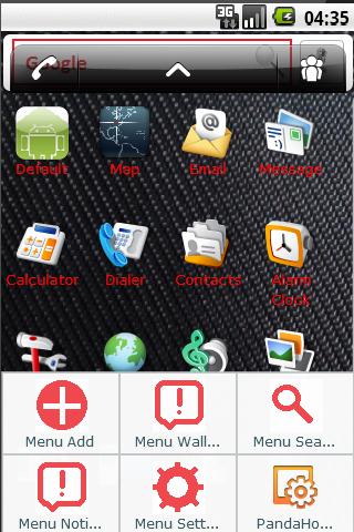 aHome Carbon Red Android Themes