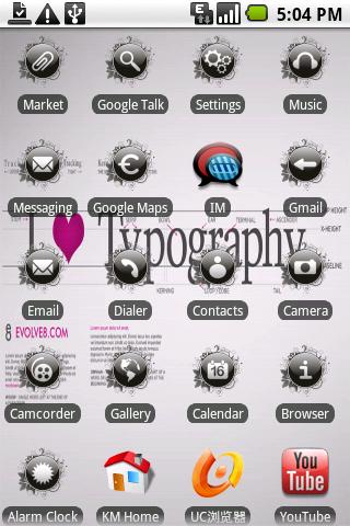 I Love Typography Android Themes