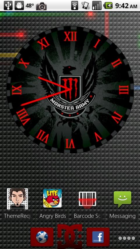 Monster Energy Red Clock Android Themes
