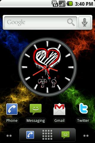 Gothic Heart Big Clock Widget Android Themes