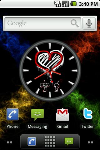 Gothic Heart Big Clock Widget