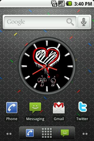 Gothic Heart Big Clock Widget Android Themes