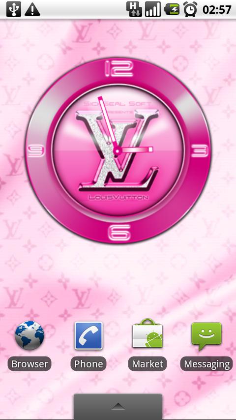 Louis Vuitton PINK Clock Android Personalization