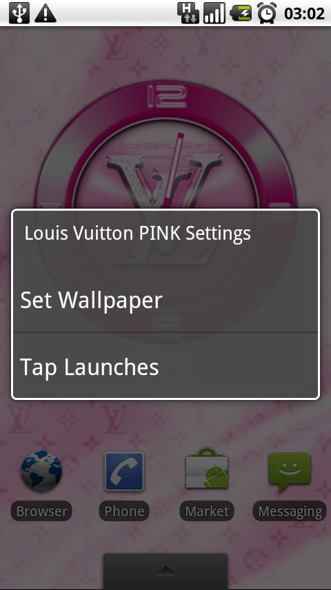 Louis Vuitton PINK Clock Android Personalization