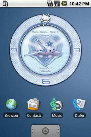 HELLO KITTY BLUE Clock Android Themes