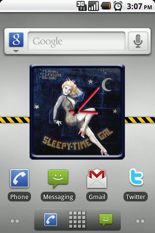 Plane Art Big Clock Widget Android Themes