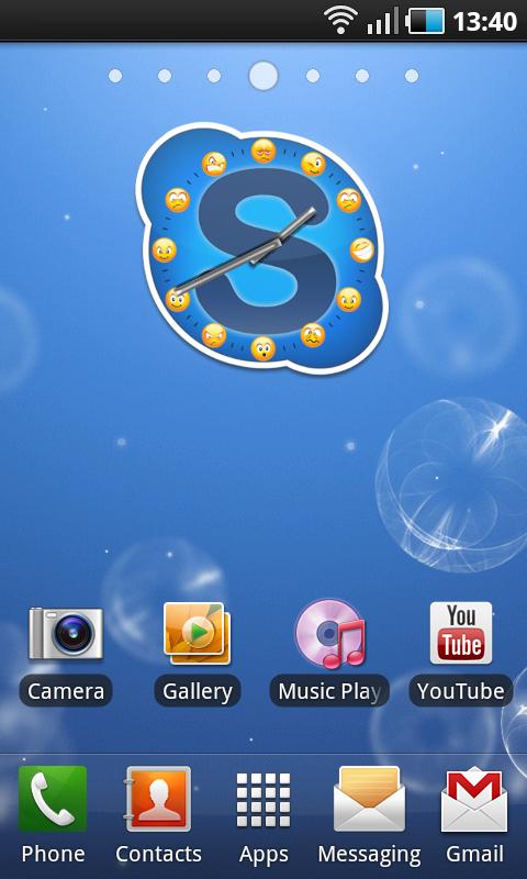 Skype Analog Clock Widget Android Themes