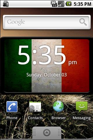 Italian Flag Digital Clock Android Themes