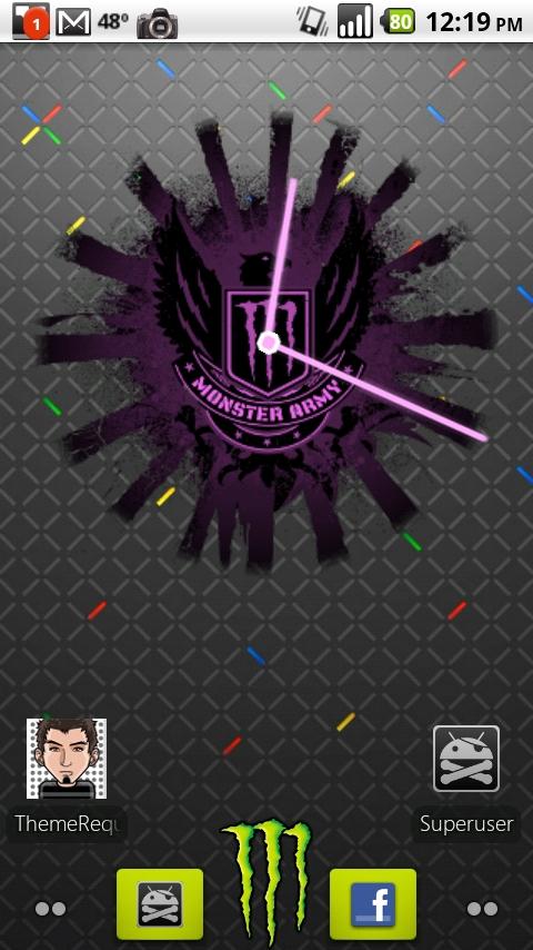 Monster Energy PINK Clock Android Themes