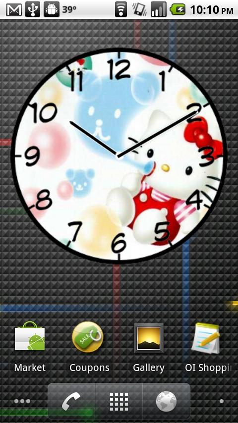 Hello Kitty Bubble Clock Android Themes