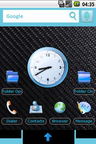 PandaHome Carbon Sky Blue Android Themes