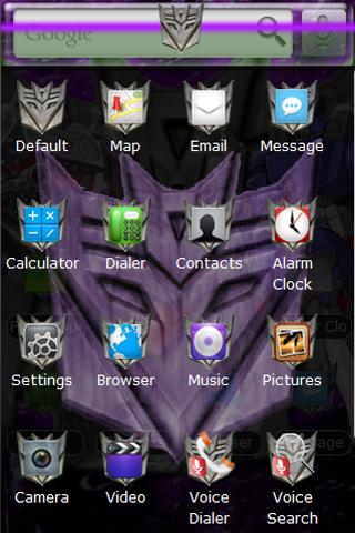 Megatron & Galvatron Android Themes