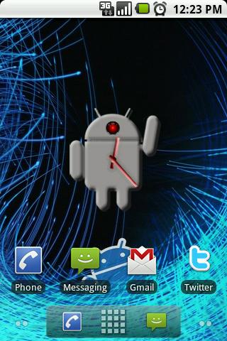 Dark Droid Clock Widget Android Themes