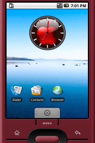 Red Apple Logo Widget Clock