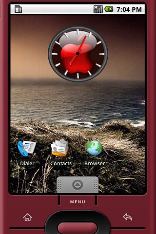 Red Apple Logo Widget Clock Android Themes