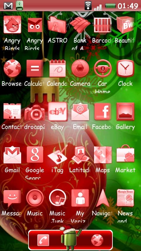 ADWLauncher Holiday Theme Red Android Themes