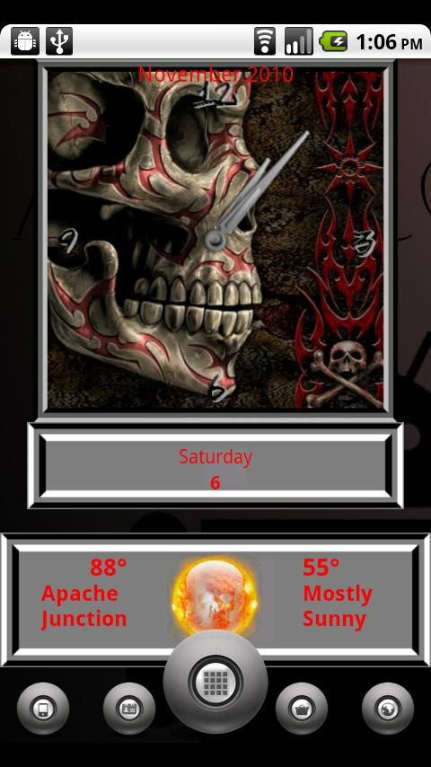 Skull Clock/Weather Pack 2 HD Android Personalization