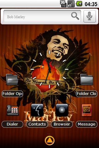 Bob Marley – Black Icons Android Themes
