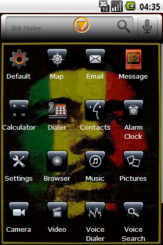 Bob Marley – Black Icons Android Themes