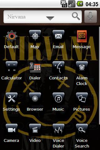Nirvana 2 – Black Icons Android Themes