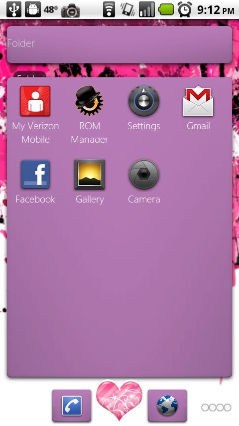 Pink Hearts V2 ADW Theme Android Themes