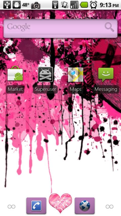 Pink Hearts V2 ADW Theme Android Themes