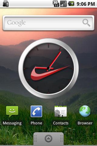 Nike Analog Clock Widget Big Android Themes