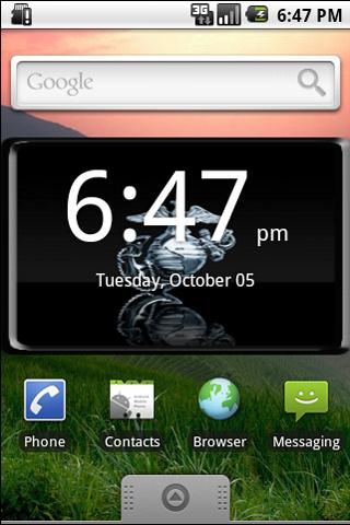 Marines Big Digital Clock Android Themes