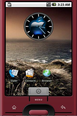 Blue Apple Logo Widget Clock Android Themes