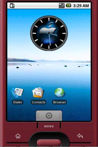 Blue Apple Logo Widget Clock Android Themes