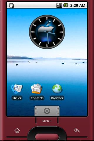 Blue Apple Logo Widget Clock Android Themes