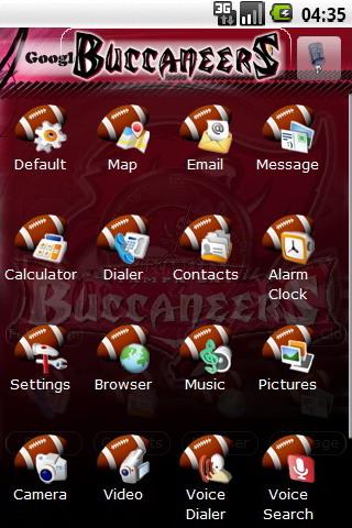 Tampa Bay Buccaneers theme Android Personalization